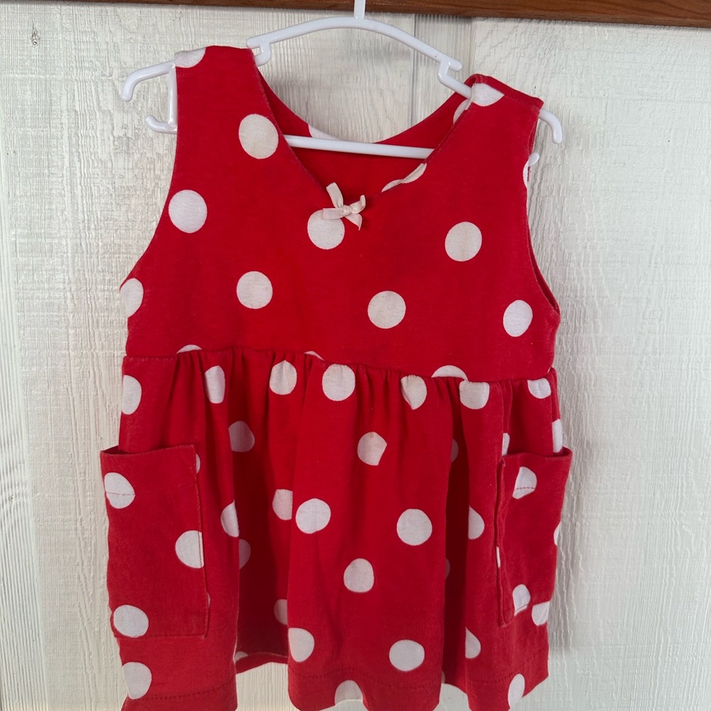 Vintage Baby Bliss Red Polka Dot Dress with Pockets Sleeveless  Disney Inspired